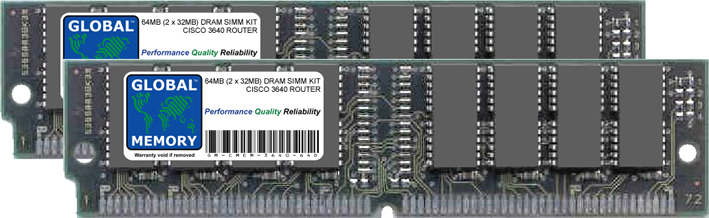 64MB (2 x 32MB) DRAM SIMM MEMORY RAM KIT FOR CISCO 3640 SERIES ROUTER (MEM3640-64D) - Click Image to Close